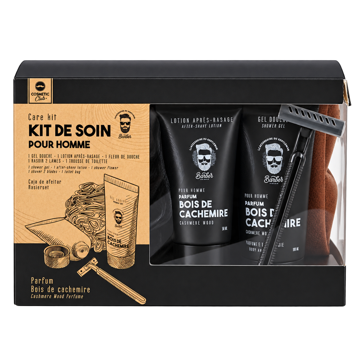 Kit de soin pour homme Barber bois de cachemire